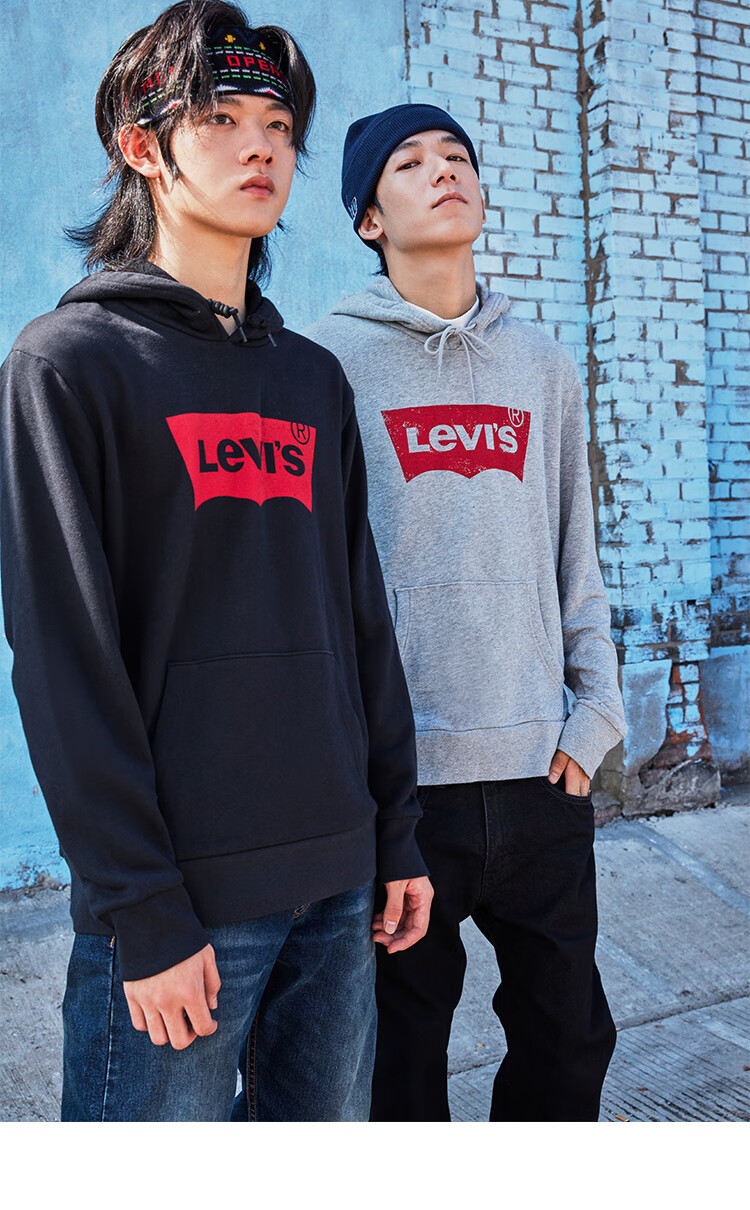 李维斯男女经典logo连帽抽绳卫衣19622 藏蓝色0007 s【图片 价格 品牌