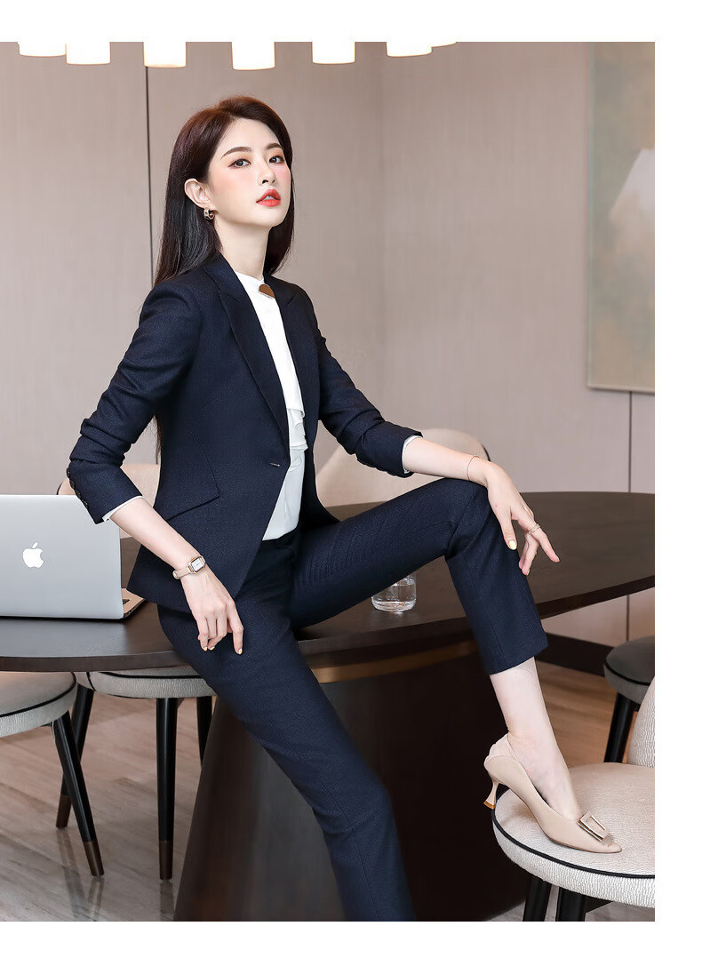 售楼部客服工作服正装女小西装秋冬韩版时尚气质面试商务职业西服套装