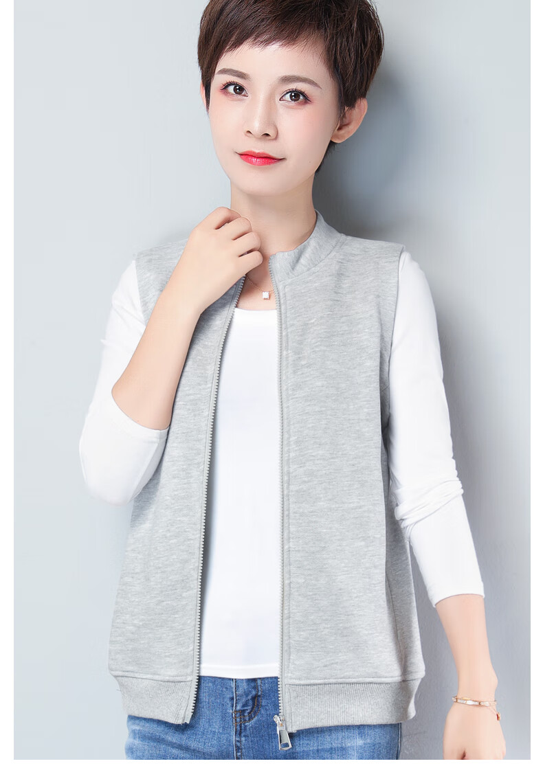 富贵鸟品牌春秋短款薄马甲女春装新款休闲修身显瘦马夹运动外穿背心