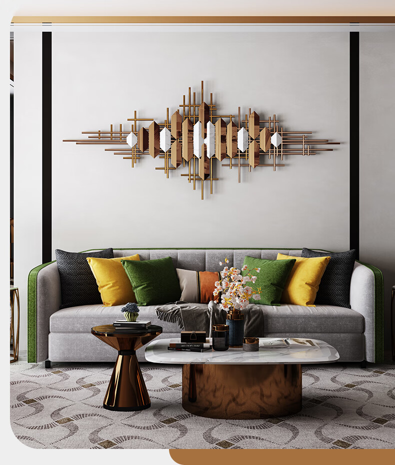 客厅墙面装饰金属挂件餐厅玄关沙发背景挂饰现代轻奢墙饰床头壁饰a款