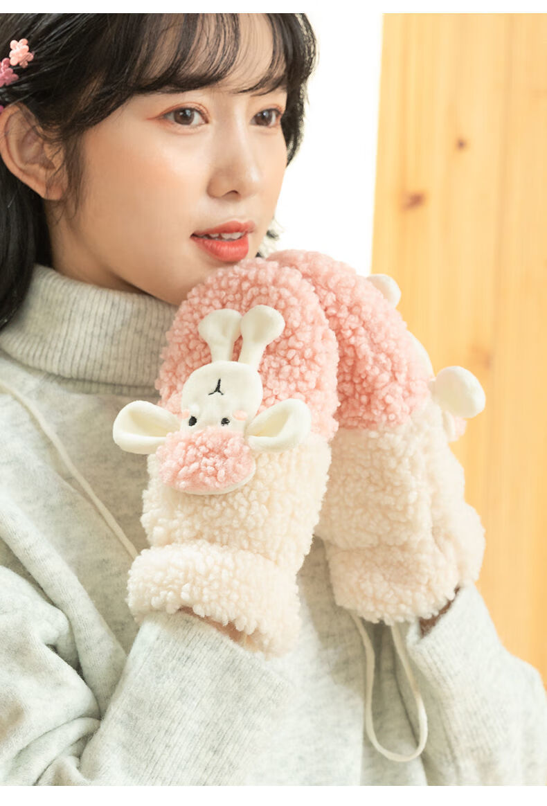 冬季保暖毛线手套女高品质2021冬季新款手套女冬季保暖骑车手套韩版