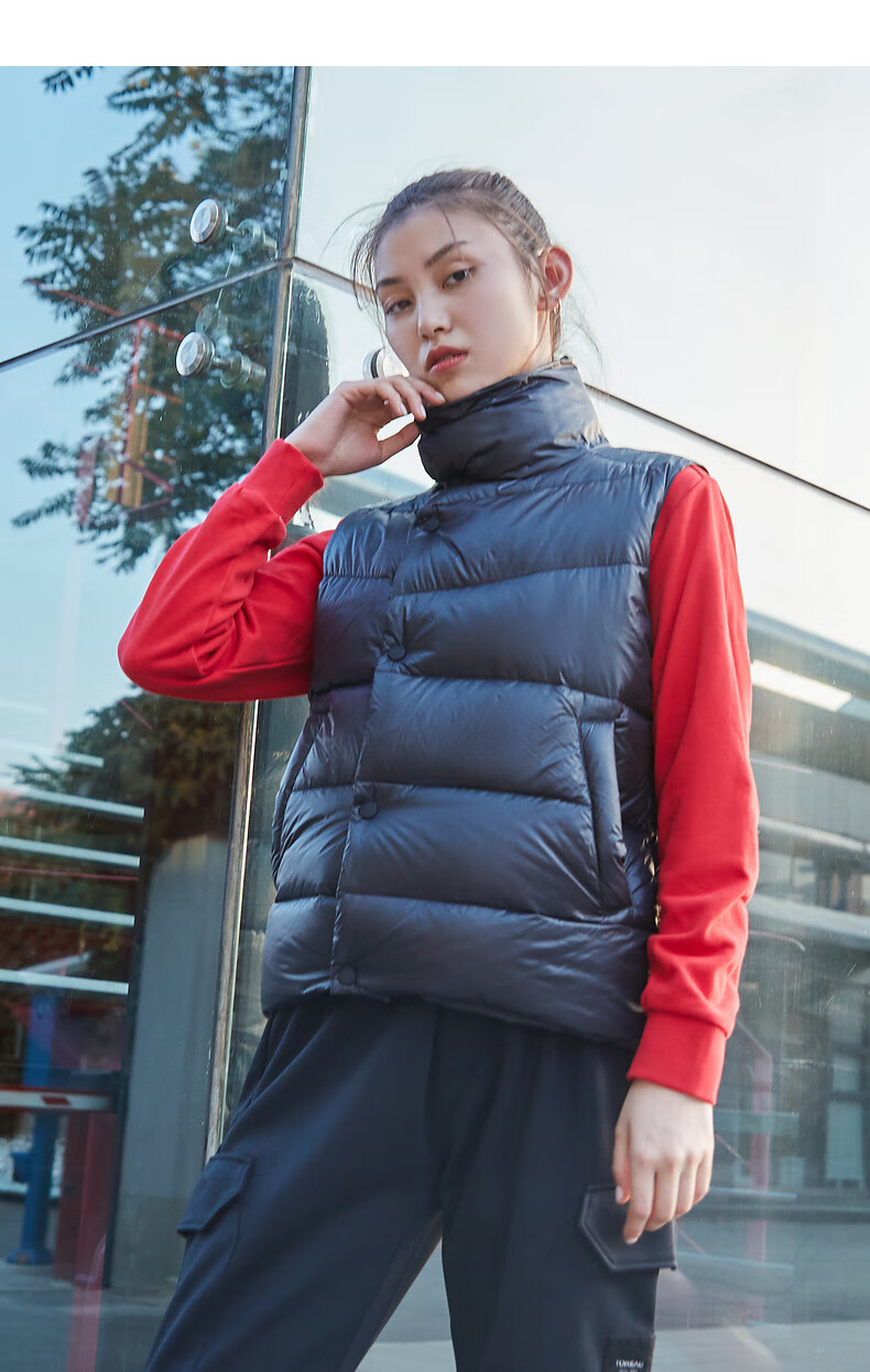 探路者户外羽绒背心防风防水马甲秋冬季运动户外男士女式蓄热保暖舒适