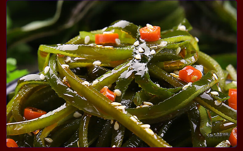 裙带菜海带海味零食小吃休闲食品海带结零食香卤海带丝1200g约60小包