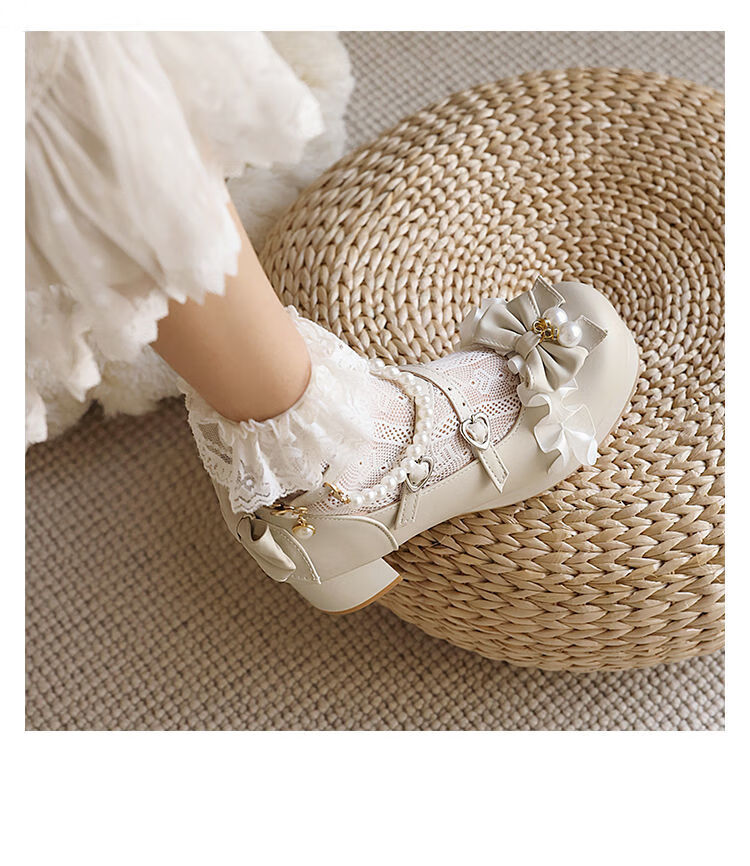 洛丽塔鞋子新款女仙女风包头女大学生洛丽塔鞋子lolita鞋白色凉鞋35