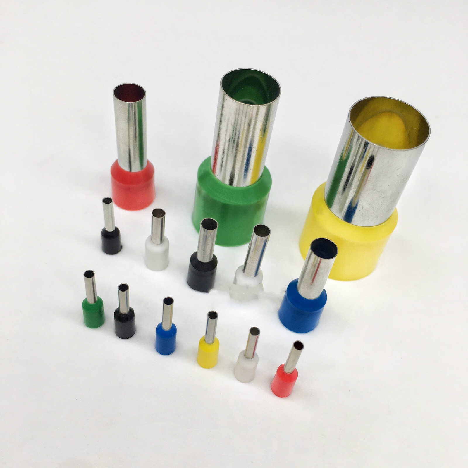 e1008ve管形预绝缘端子冷压端子插针针式铜线鼻子1平方针形黄铜班耐驰