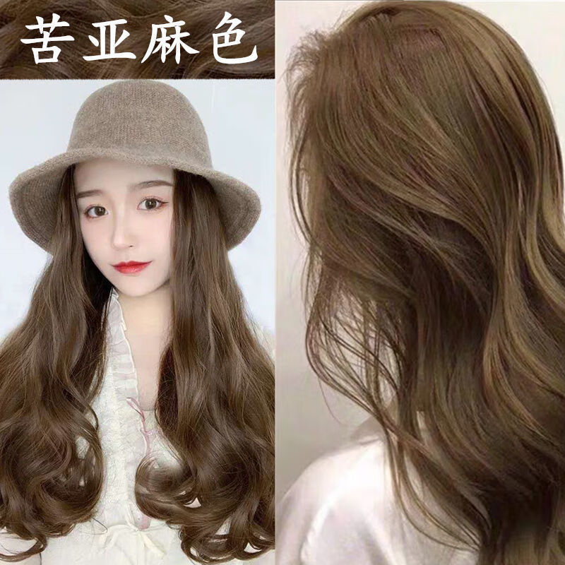 潮金棕色染发膏剂2022年新款流行黄色显白植物亚麻灰棕染头发酒红色显