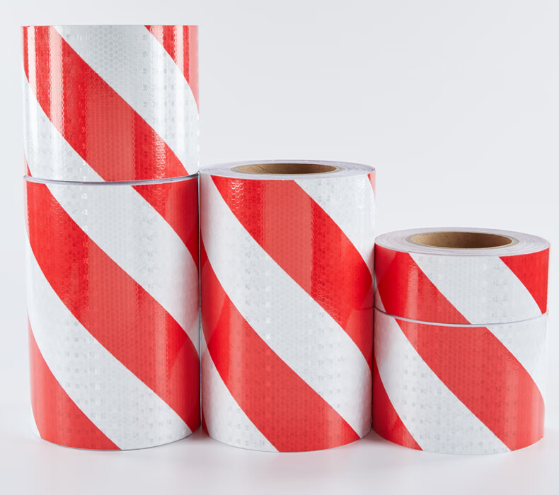 高亮晶格黄黑斜纹反光胶带红白反光条红色反光膜反光贴纸警示贴纸黄黑