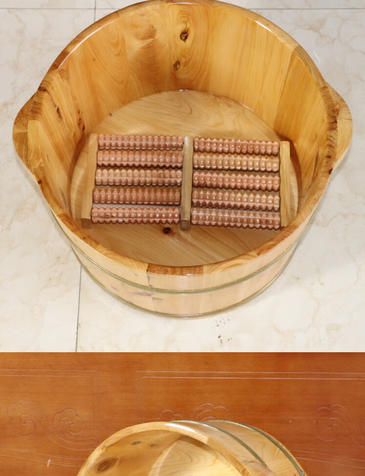 茵之阙香柏木泡脚木桶洗脚桶足浴桶女士木盆足浴盆小号儿童洗脚木盆20