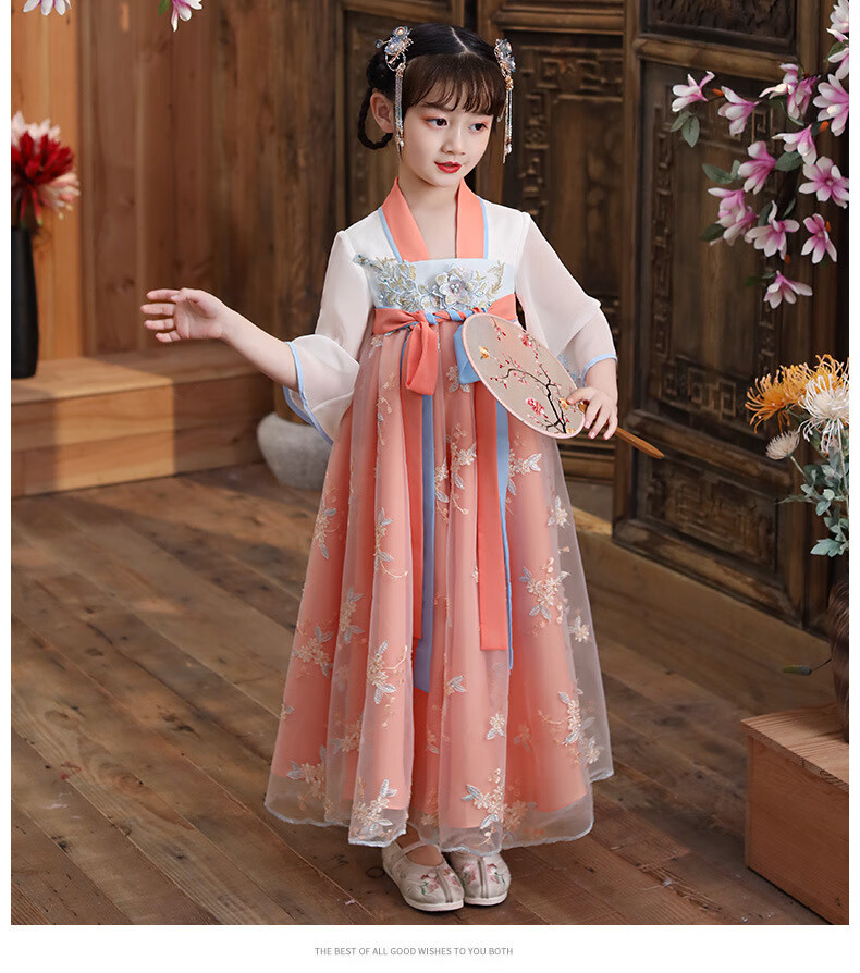 儿童古装汉服女童仙女飘逸襦裙风唐装小女孩古风连衣裙夏季六一儿童节