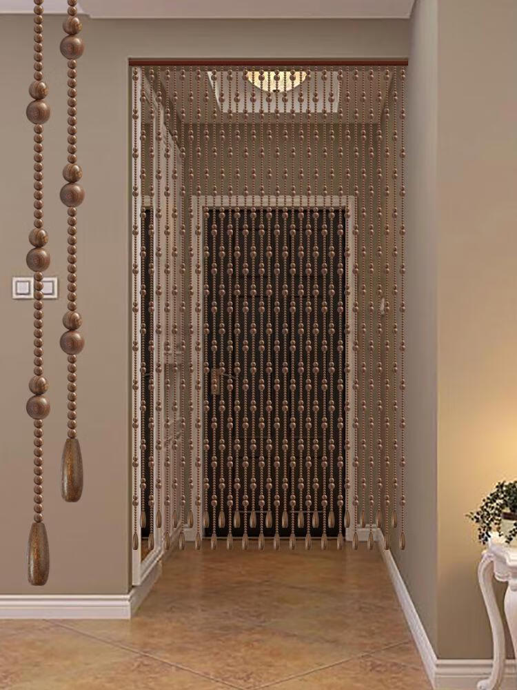 风水珠帘金丝檀木门帘葫芦中式客厅餐厅隔断帘卫生间厕所玄关家用过道