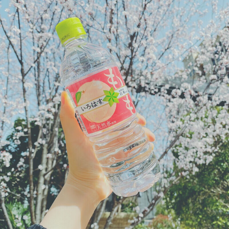 组合日本进口透明桃子水白桃水白桃味天然水矿泉水透明水两瓶樱桃两瓶