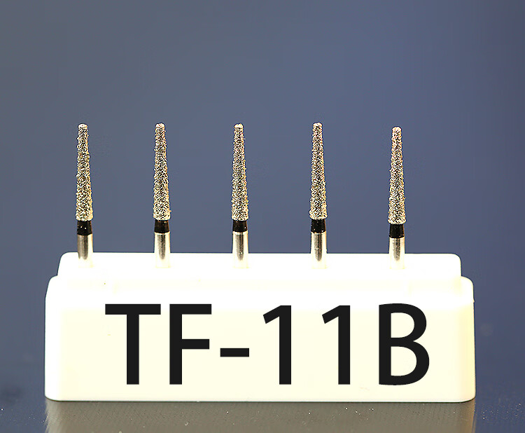 牙科车针高速手机金刚砂车针口腔黑钻球钻备牙定深 直角肩台tf12b5支