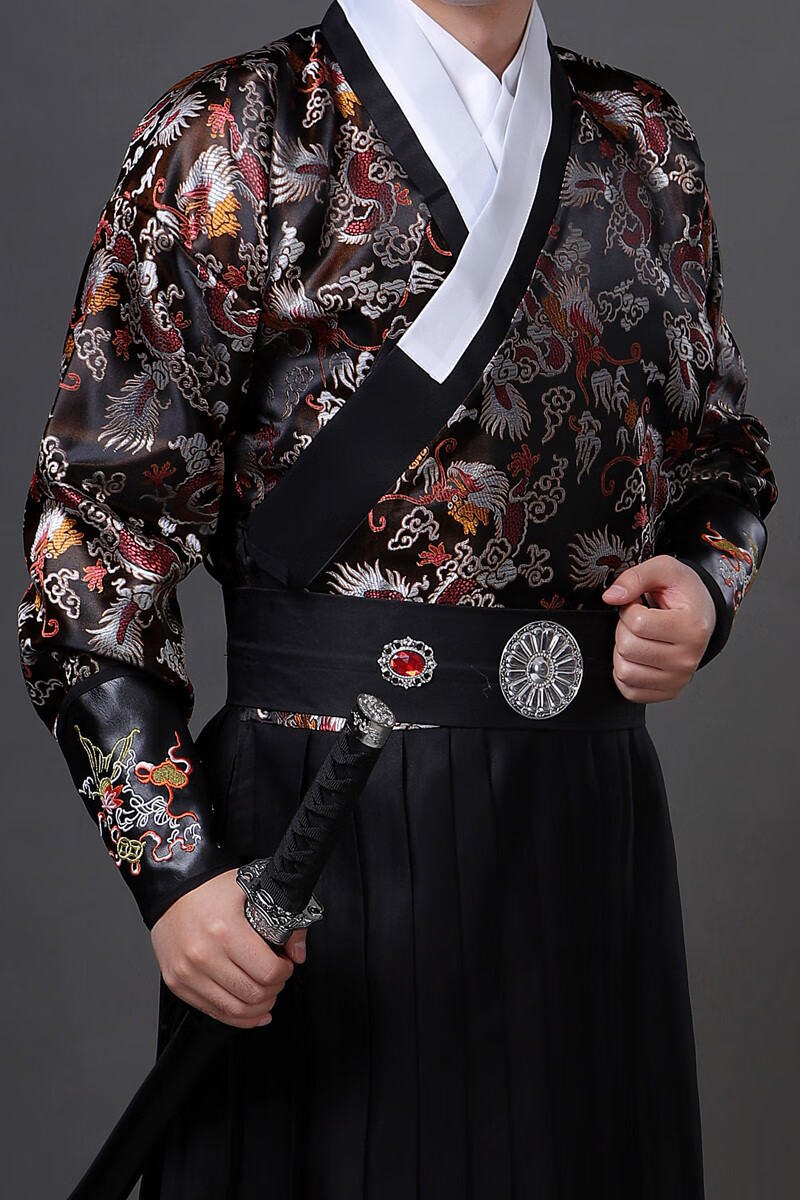 古风护腕束袖明制汉服刺绣锦衣卫飞鱼服男武侠配饰山文甲皮革护臂流