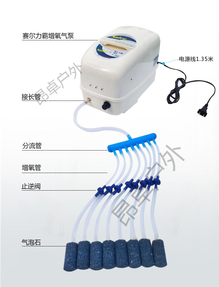 卖鱼用的打氧机赛尔交直流两用增氧泵车载氧气泵增氧机充电便携式 s