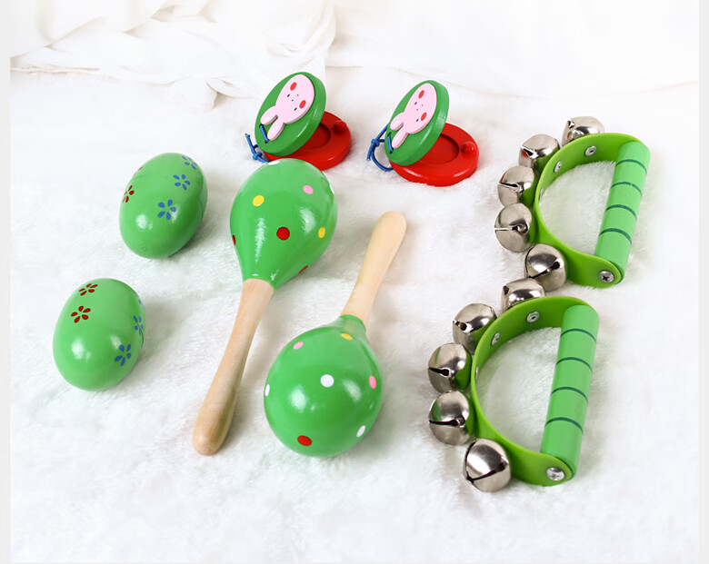 定制新生儿听力铃铛儿童手摇铃铛婴儿玩具木制串铃宝宝追视红球新生儿