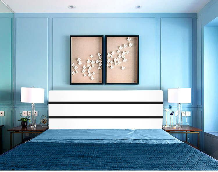 全友治家床头板简约现代双人床头米米米经济型白色烤漆床头靠背8011