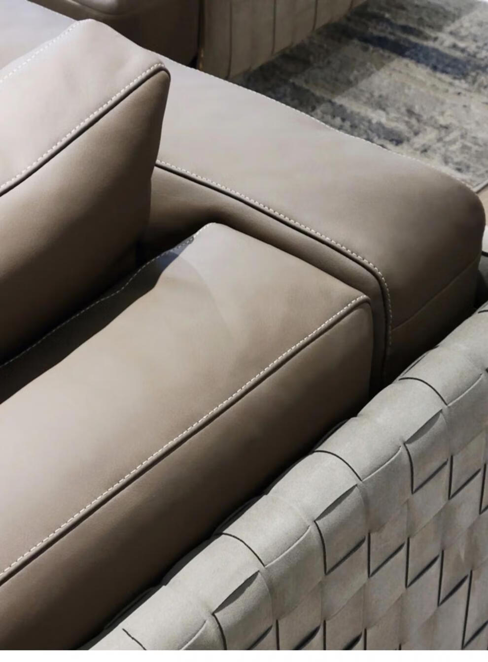 natuzzi真皮沙发 natuzzi设计师 campus编织沙发意式极简皮后现代别墅