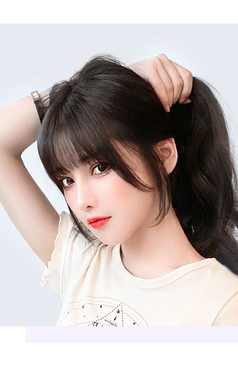 发假发片头顶补发遮白网红3d法式假刘海 冷棕色 大发量3d法式修颜刘海