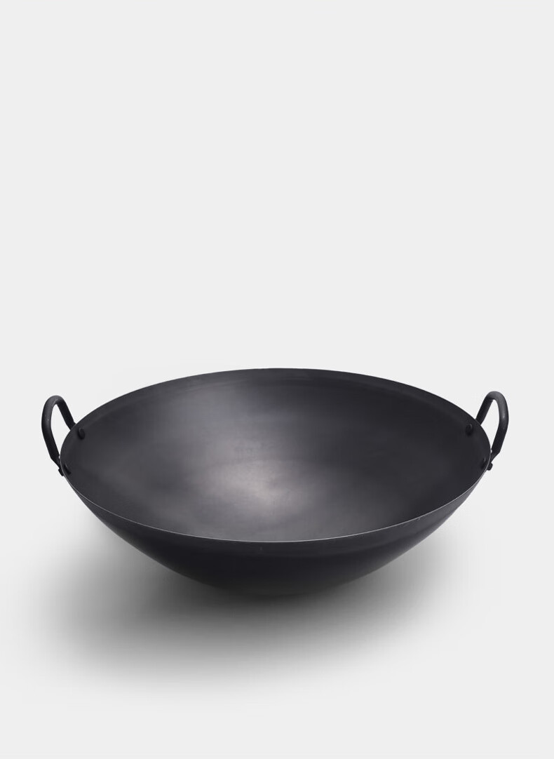 双耳铸铁锅商用老式炒锅双耳大铁锅爆炒锅无涂层双耳生铁铸铁锅老式