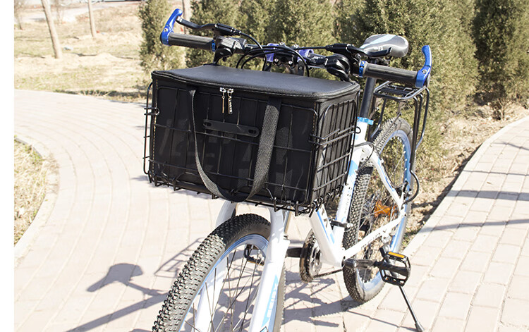 自行车侧挂筐 山地车自行车折叠车筐车篓篮子车篮前后挂侧挂菜篮加粗