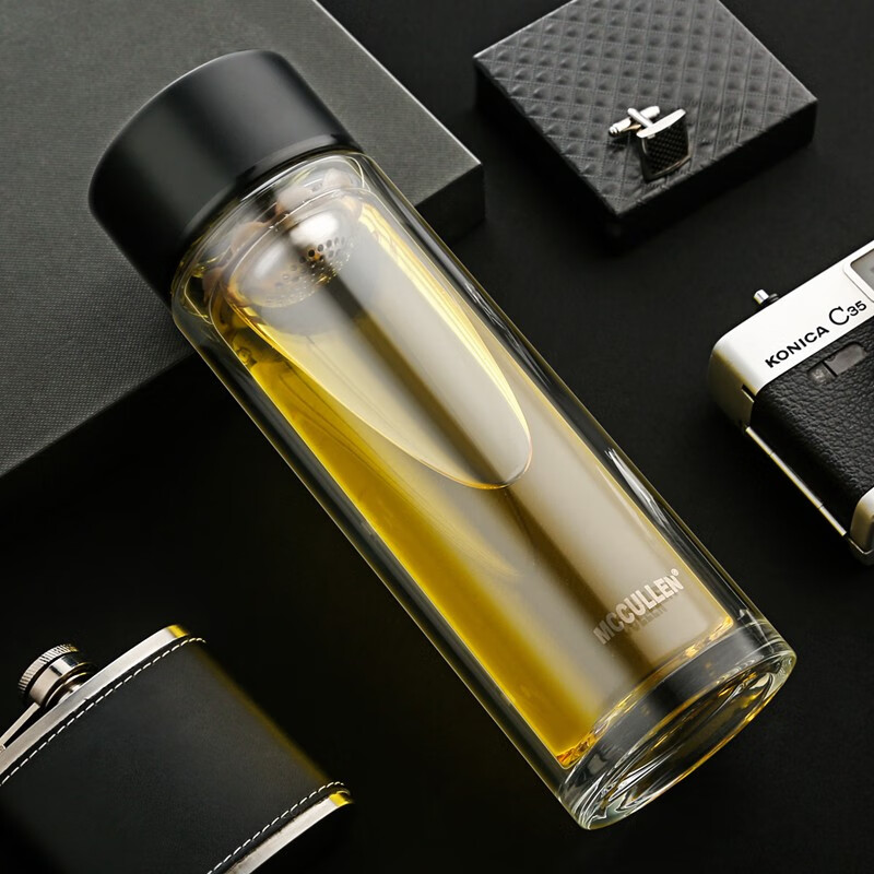 麦卡伦 水杯双层透明耐热玻璃茶杯 320ml