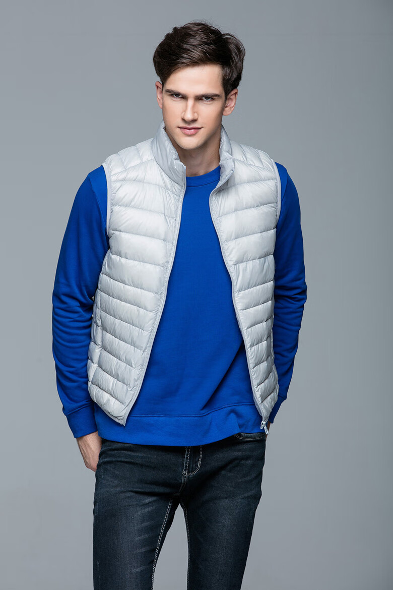 波司登旗下雪中飞男装同款特大号轻薄羽绒马甲男背心短款胖子羽绒服