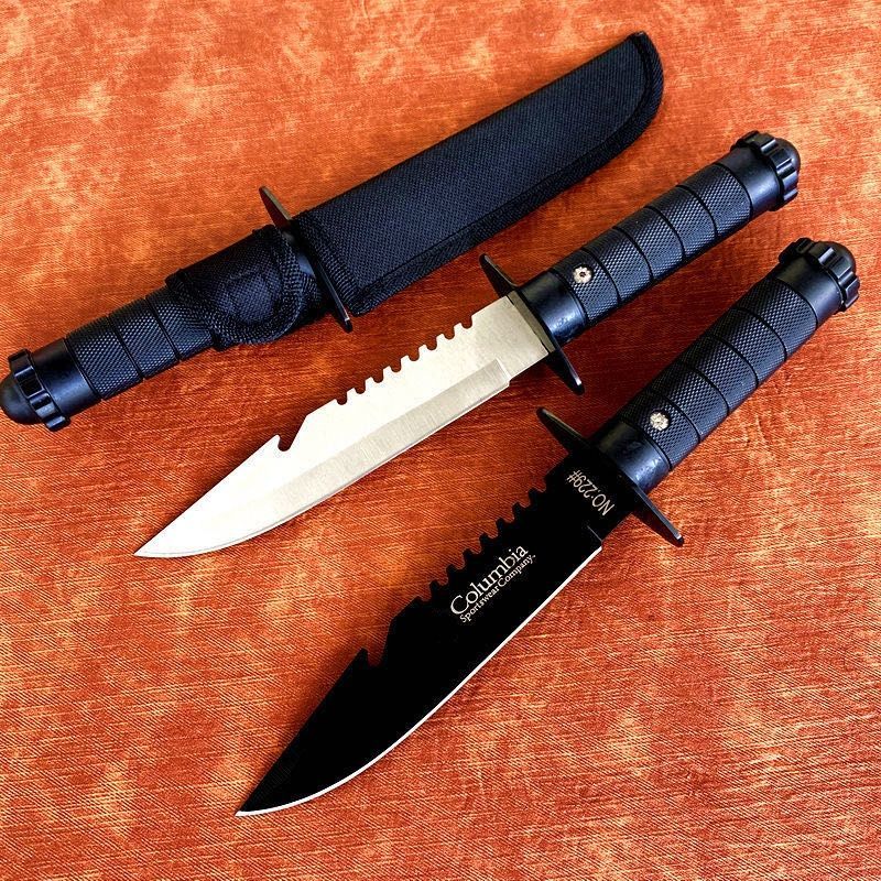 军刀荒野求生刀防身武1器高硬度锋利随身防身刀 白色 布套【图片 价格