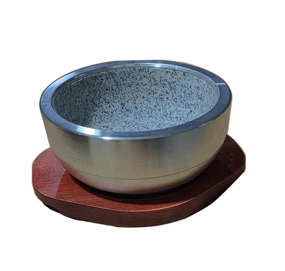 石锅拌饭餐具韩式料理餐具韩式石碗石锅拌饭专用锅带板石锅商用直径14