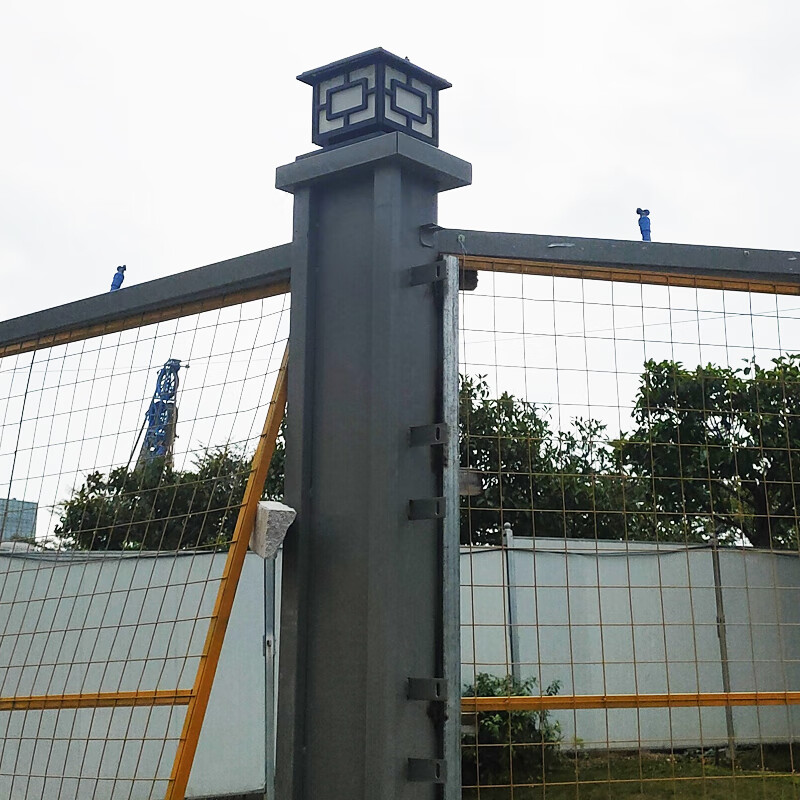 市政工程建筑工地专用太阳能围挡灯围栏灯柱头灯围墙灯围挡柱头灯黑色