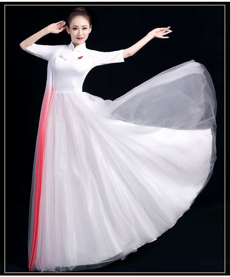 丽佰昕长袖合唱团演出服2021新款仙气飘飘大合唱服装红歌比赛合唱服