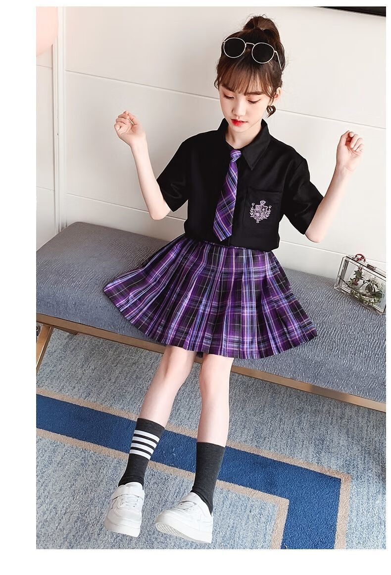 儿童jk制服jk制服小学生女童套装2021新款夏装儿童套短袖学院风夏季