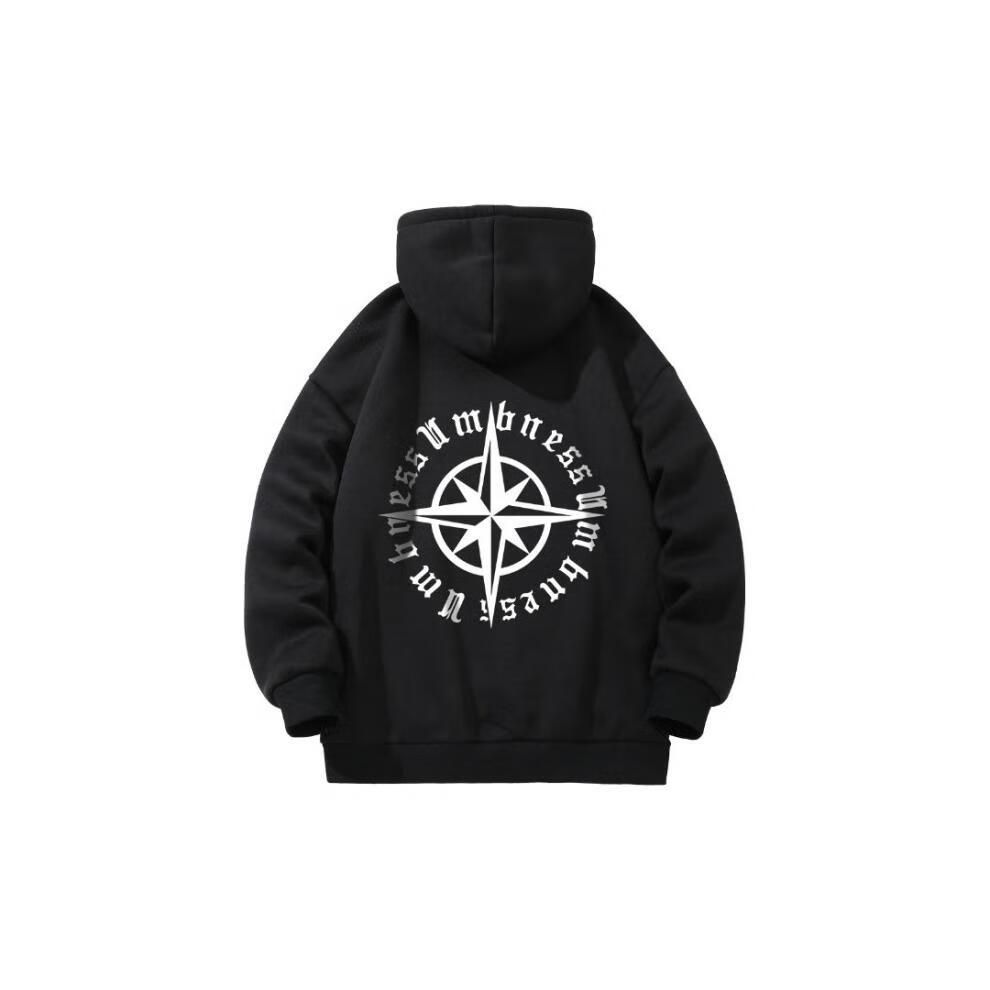 溥畔指南针服饰卫衣 重磅纯棉新款秋装美式潮牌指南针印花oversize