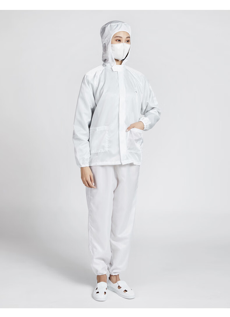 防护服工业防尘服套装分体连帽静电衣服工业粉尘车间喷漆洁净防护无尘