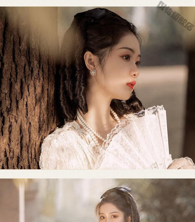 民国假发女卷发罗马卷长发复古旗袍发型金粉世家白秀珠lolita马尾自然