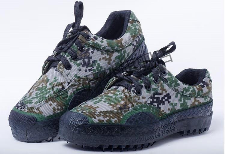 3515迷彩鞋 3537男鞋解放鞋夏天3515胶鞋女劳保耐磨底迷彩作训鞋 3515