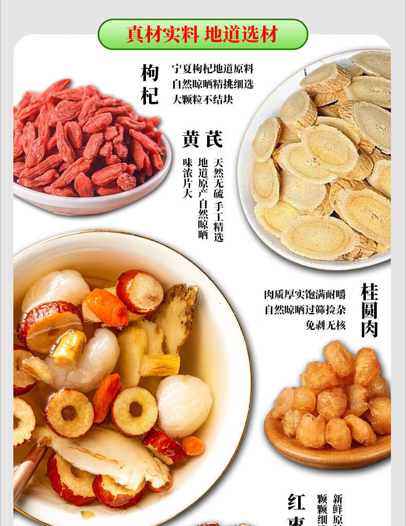 北·京同仁·堂【精选好货】气血双补当归黄芪党参桂圆红枣枸杞茶补茶