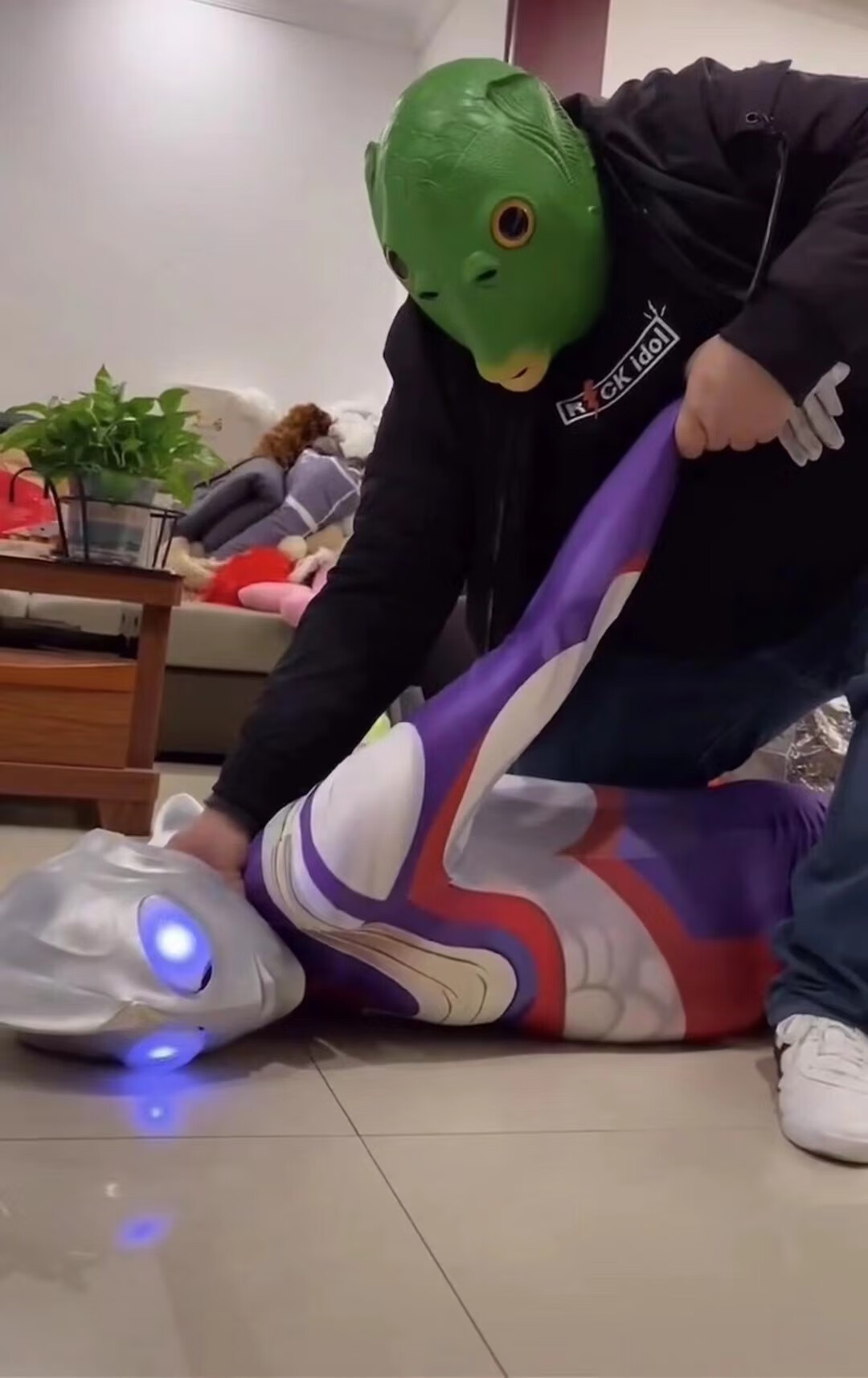 抖音绿头鱼头套面具可爱搞怪搞笑沙雕鱼头怪怪绿鱼人网红全脸墨镜雪茄