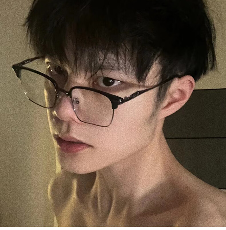 【现货速发】理工男半框眼镜复古金属半框理工男眼镜男款斯文配度数