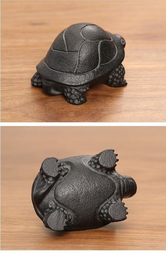 将军龟茶宠石雕乌金石将军石龟茶宠摆件精品可养石头小乌龟茶具配件