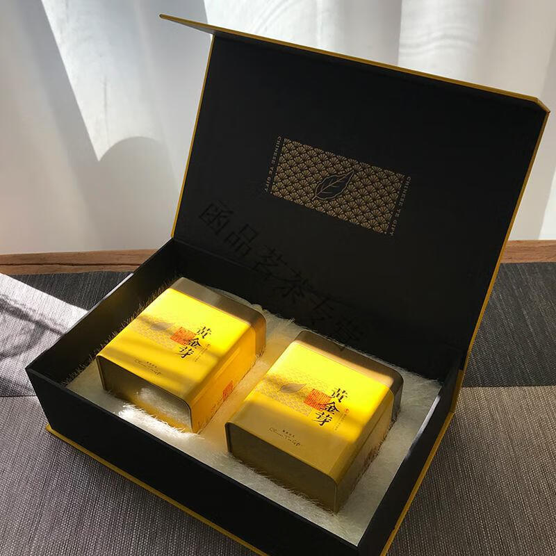 礼盒装特级黄金芽2021新茶正宗高山绿茶送礼茶叶250g2罐礼盒装实惠