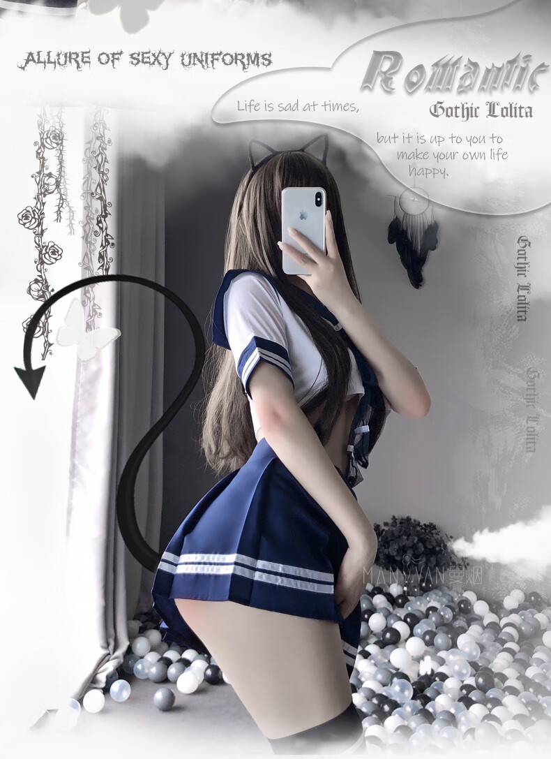曼烟 情趣内衣 jk制服激情诱惑sm 情趣内衣日韩水手服 私人亲密制服