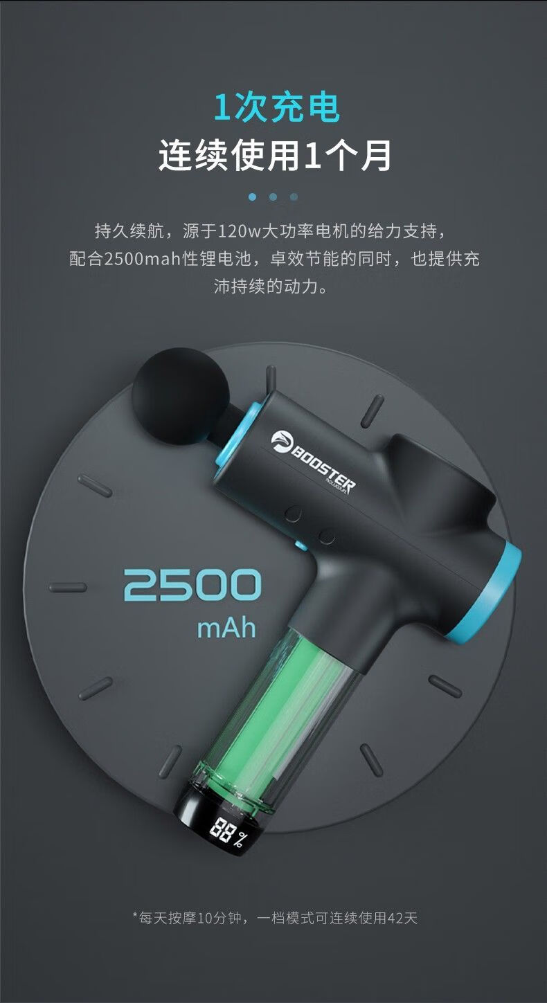 菠萝君筋膜枪m款er肌肉按摩器颈膜电动放松肌膜家用mini专 黑蓝/2000