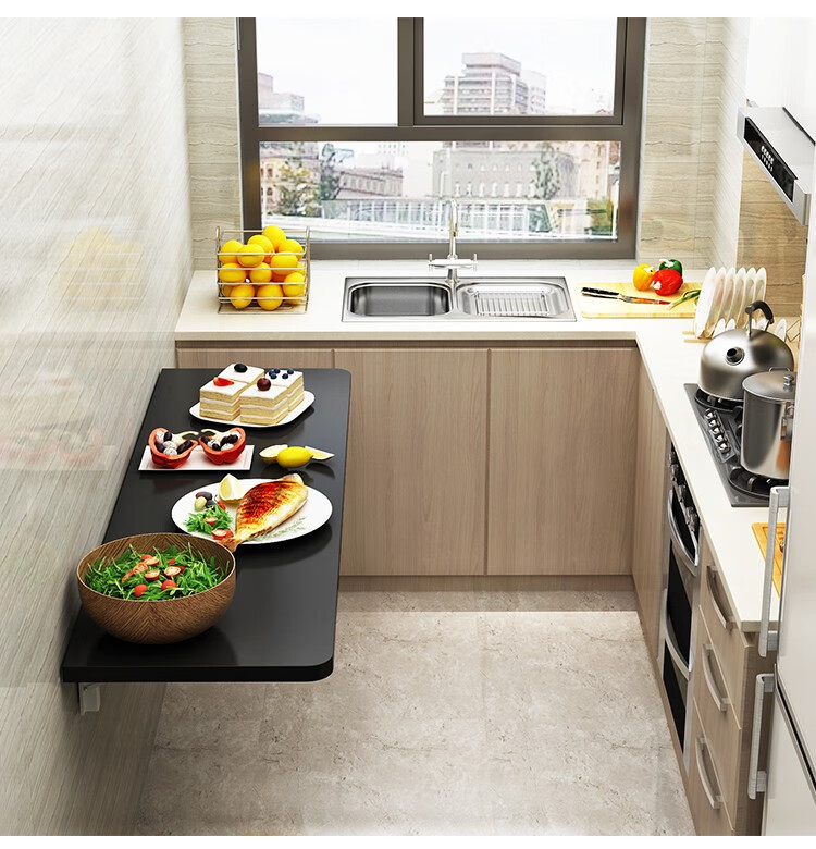 抖音网红壁挂式多功能折叠桌餐桌壁挂折叠桌餐桌家用小户型挂墙桌连壁