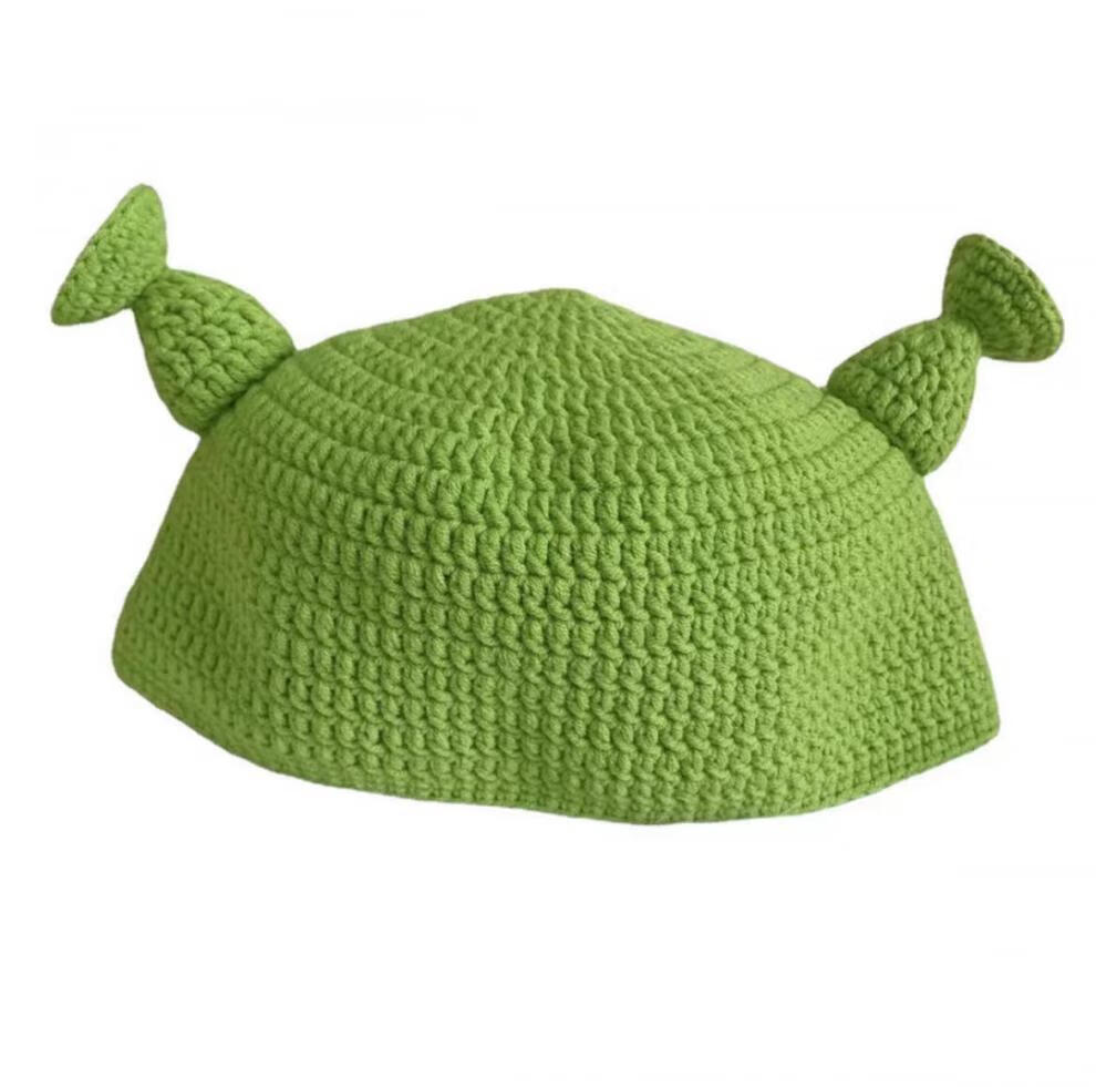 凯姿瑜痞幼西瓜帽痞幼怪物针织绿色帽搞怪卡通毛钱礼物创意手工头套