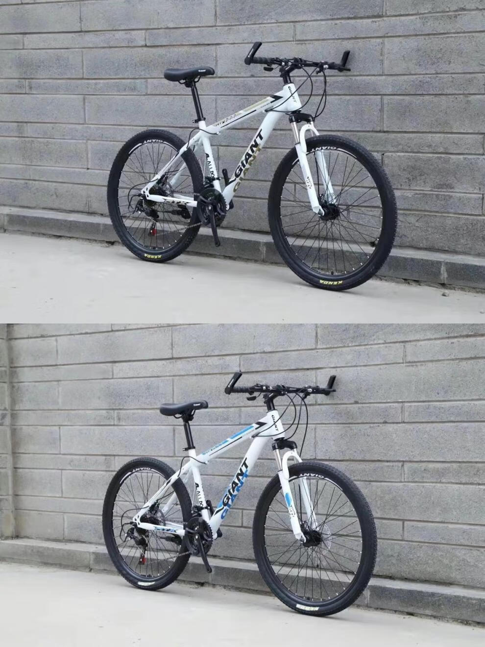 变速锁死减震前叉山地车十大名牌同款新白银双碟刹高碳钢车架24速26