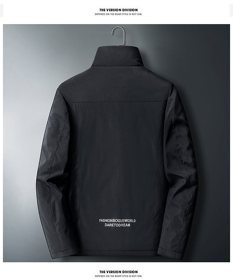 波士顿中老年加绒加厚夹克秋新男士休闲爸爸装大码外套潮流立领男装