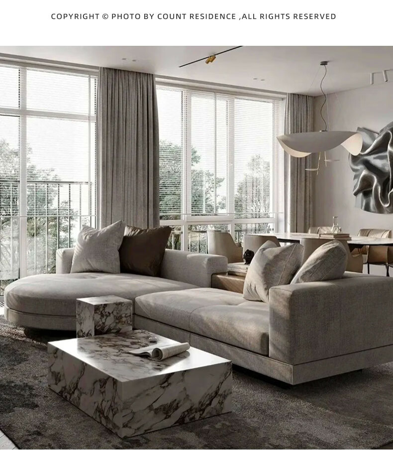 米诺提connery康纳利沙发纳帕皮意大利大小户型4米长大平层悬浮沙发