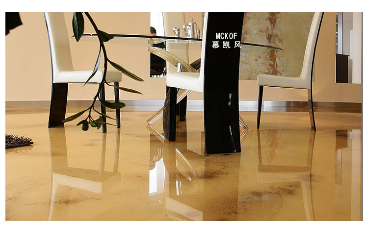 彩晶地坪漆室内地面漆自流平环氧树脂漆水晶漆水泥艺术涂料高柔钢化膜