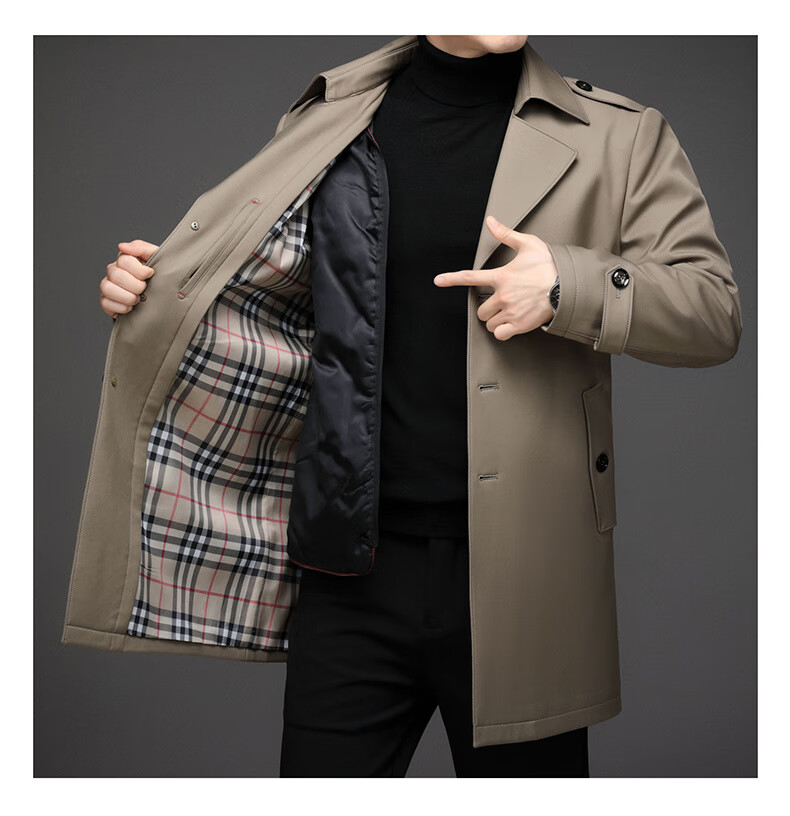 鹿戛野(lugaye)轻奢品牌男士行政风衣内胆可脱卸宽松商务休闲外套秋冬