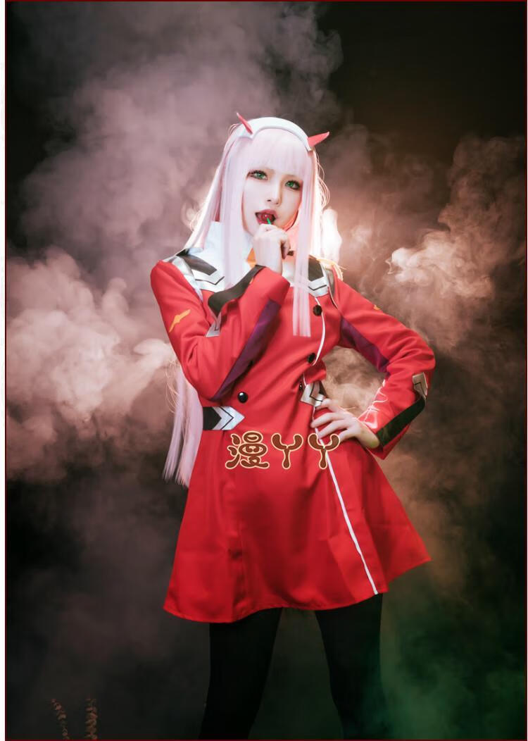 现货darling02国家队cosplay女主02战斗服动漫cos服假发鞋 高跟靴